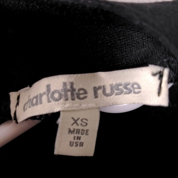 Charlotte Russe Womens XS Bodycon Dress Rayon Blend Black Cutout Mock Neck Club - Picture 6 of 9